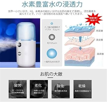 Amazon.co.jp: 加湿器 フェイススチーマー 補水美顔器 USB充電式
